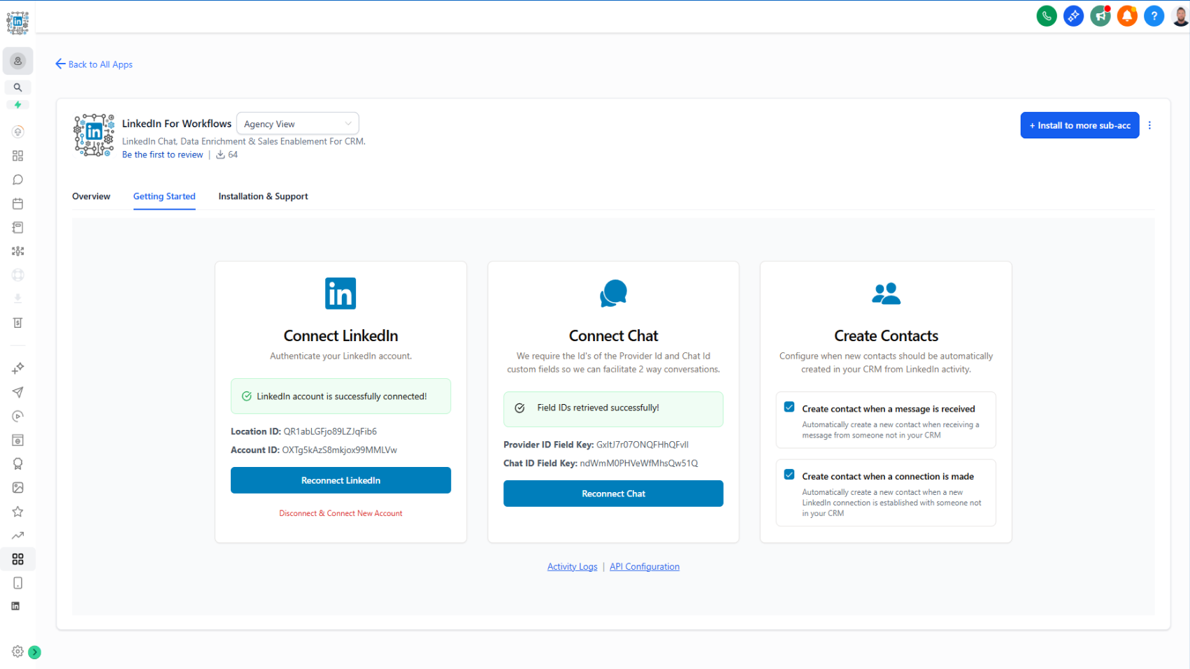 Automatic Contact Creation Settings