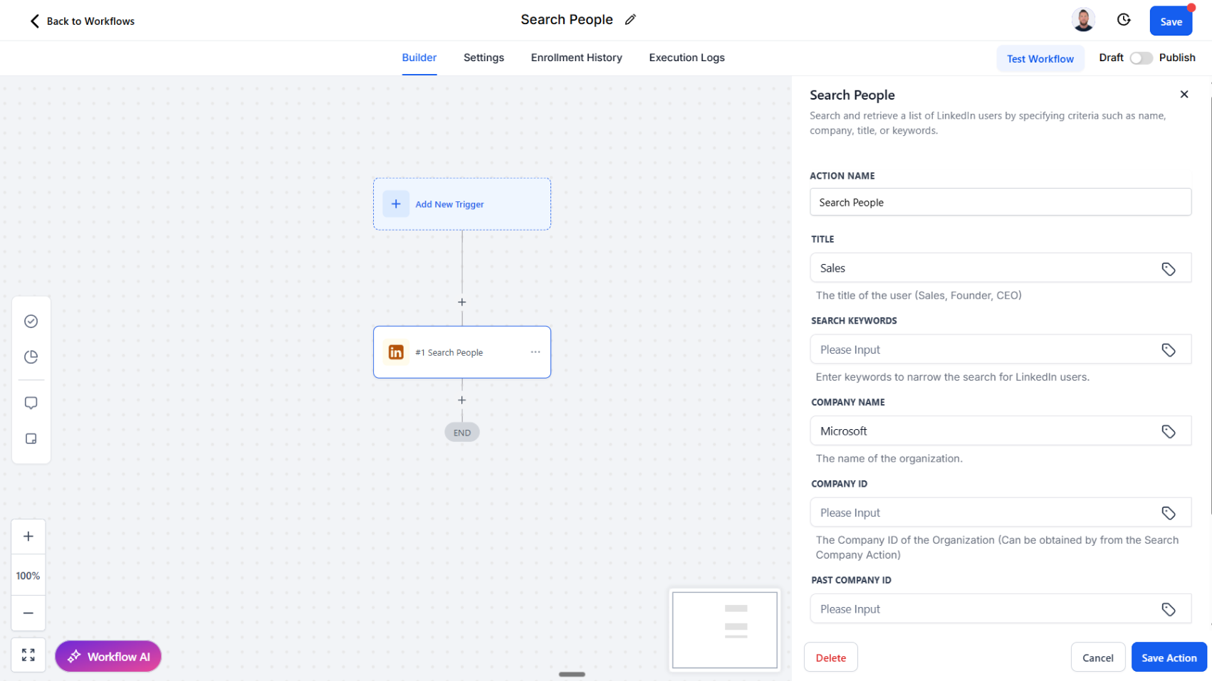 Improved: Workflow Action - Search People