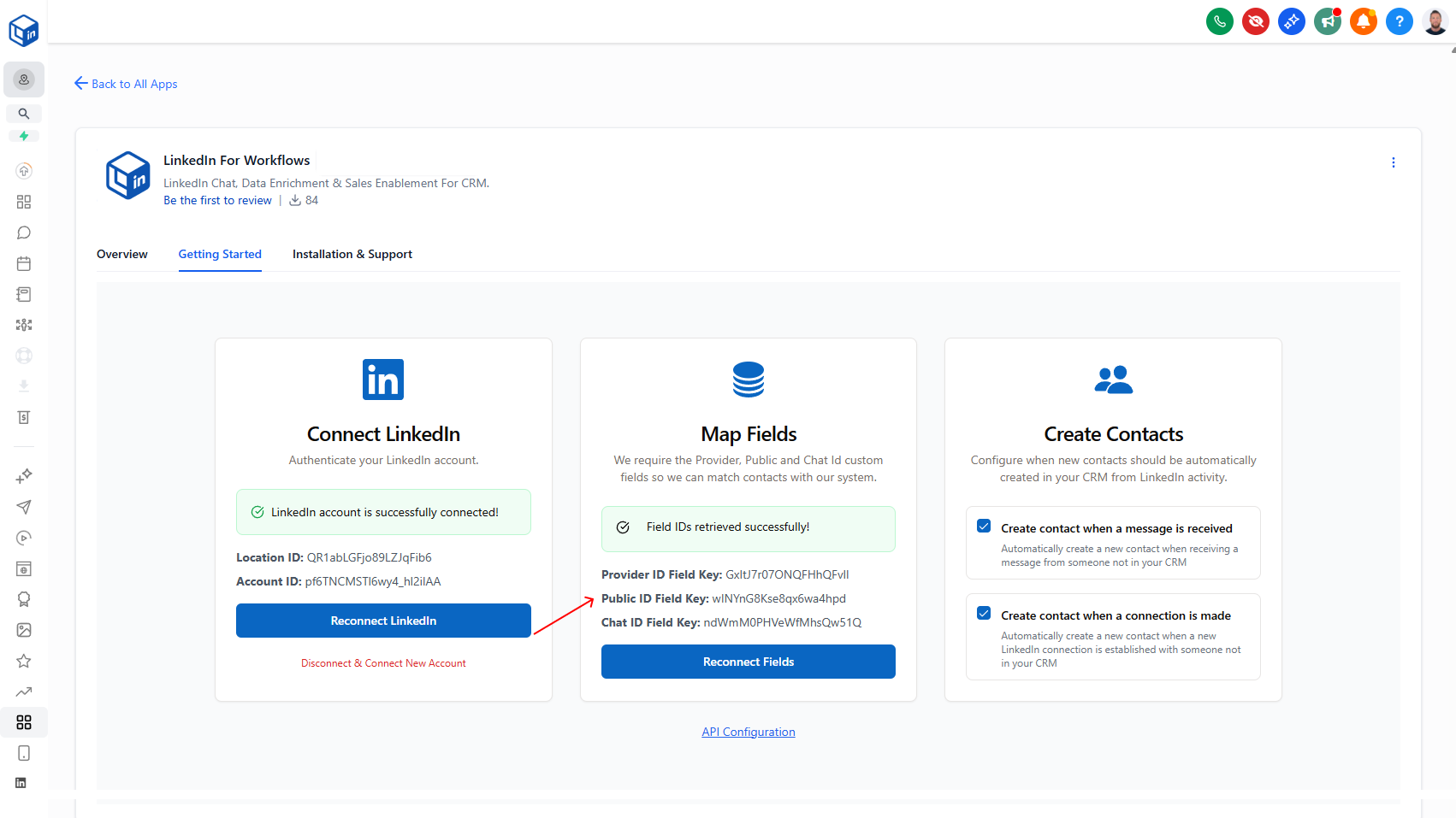 Map Public ID Field Key for Contact Matching