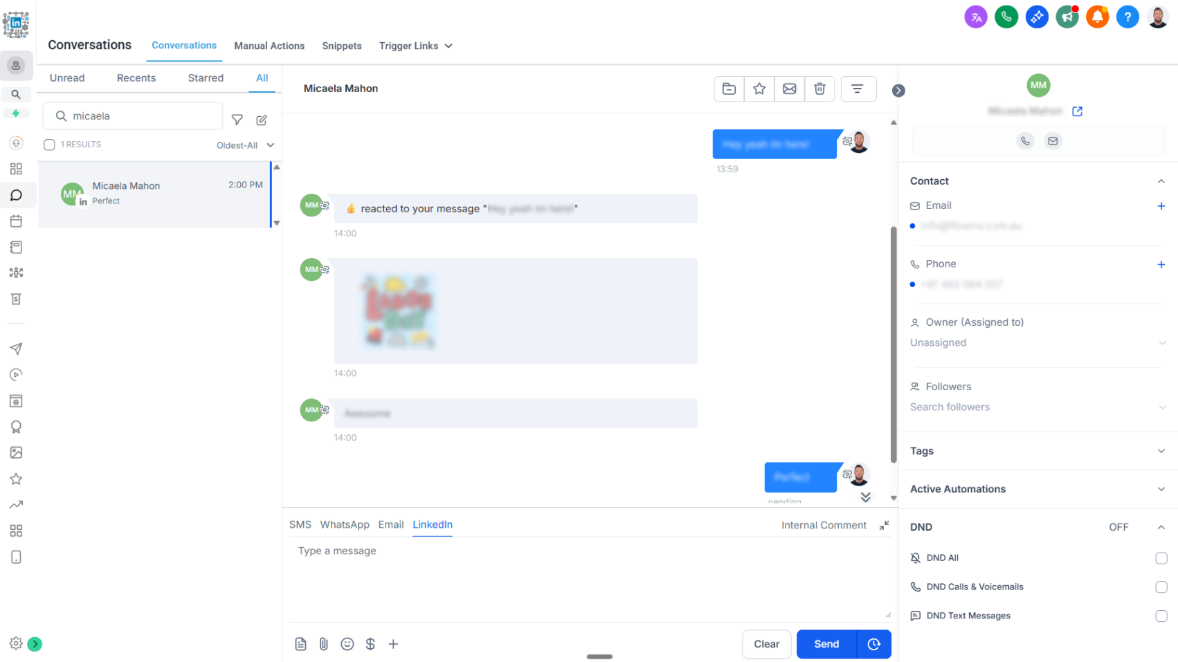 Two-Way LinkedIn Messaging