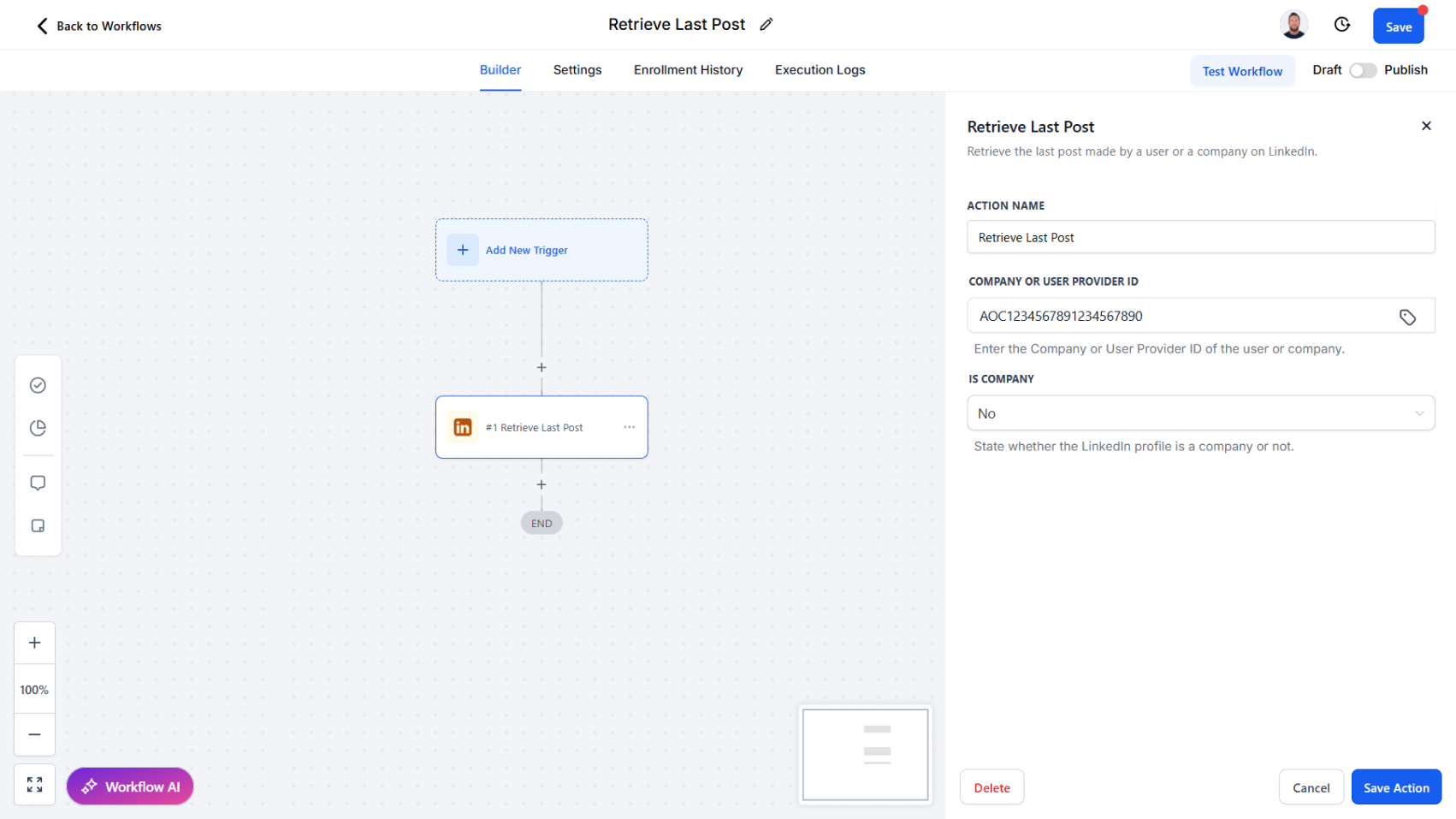 Workflow Action - Retrieve Last Post