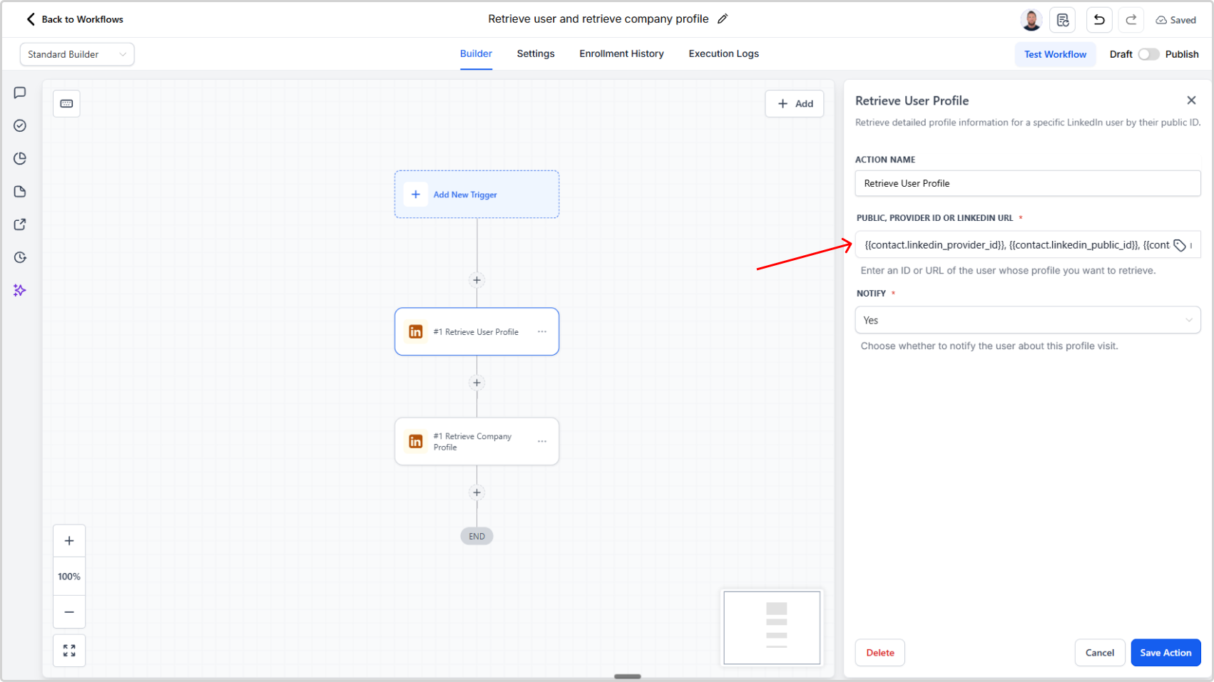 Improved Retrieve User and Company Profile Actions