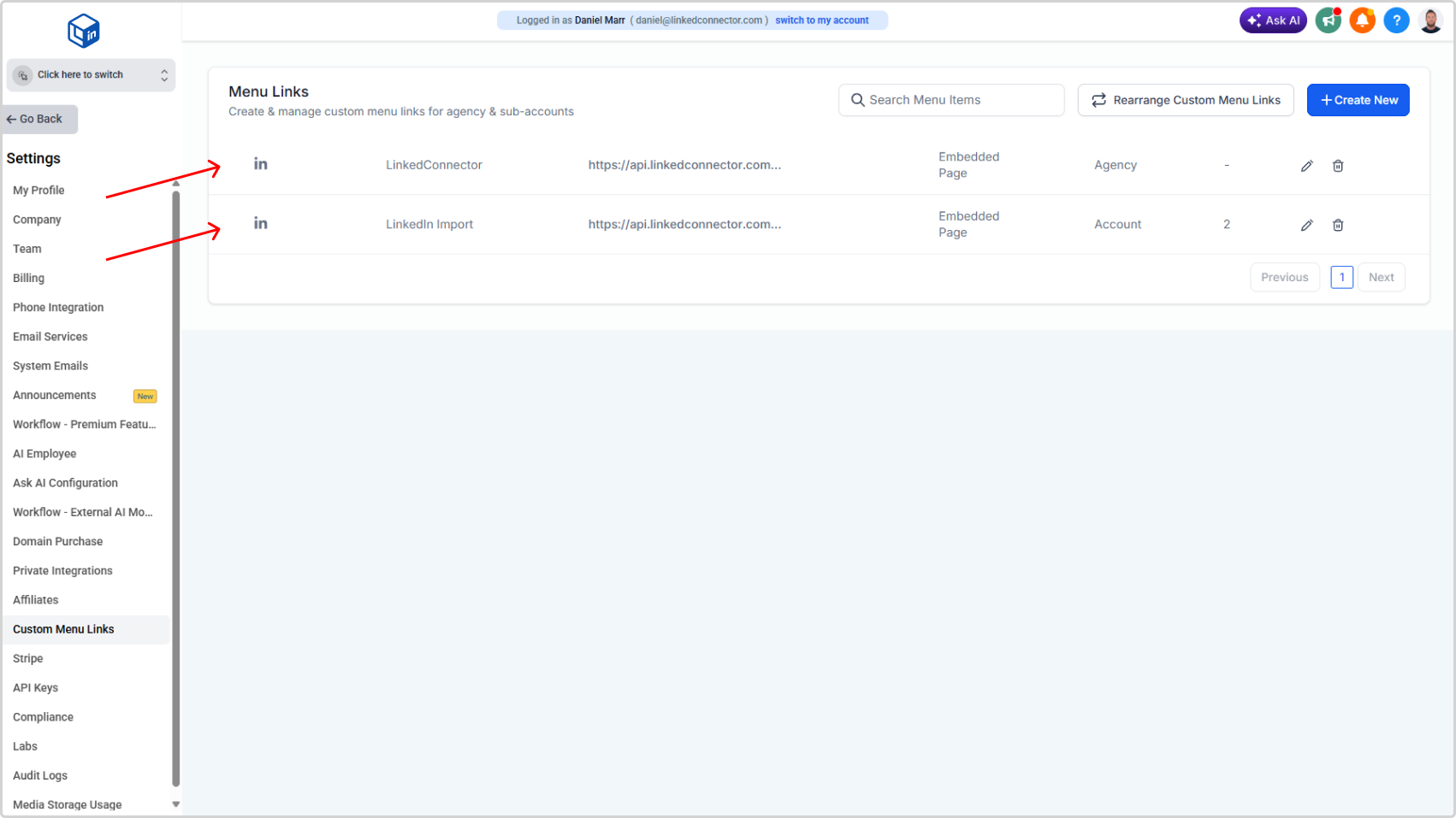 Custom Menu Links Are Now Created Automatically